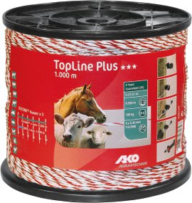 AKO TopLine Plus Weidezaunlitze, weiß/rot