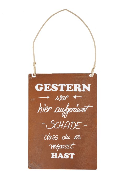 Gartenschild Gestern + Beschriftung 25x35 cm (BxH)