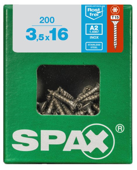 SPAX Schraube A2 Torx 3,5x16 L 200 Stk.