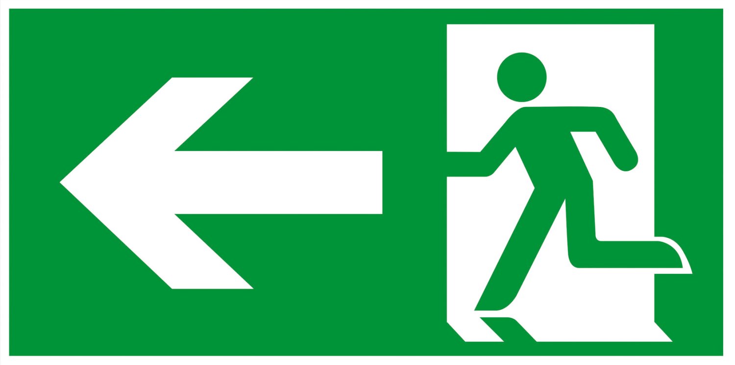 ALPERTEC Schild Notausgang links 30x15 cm