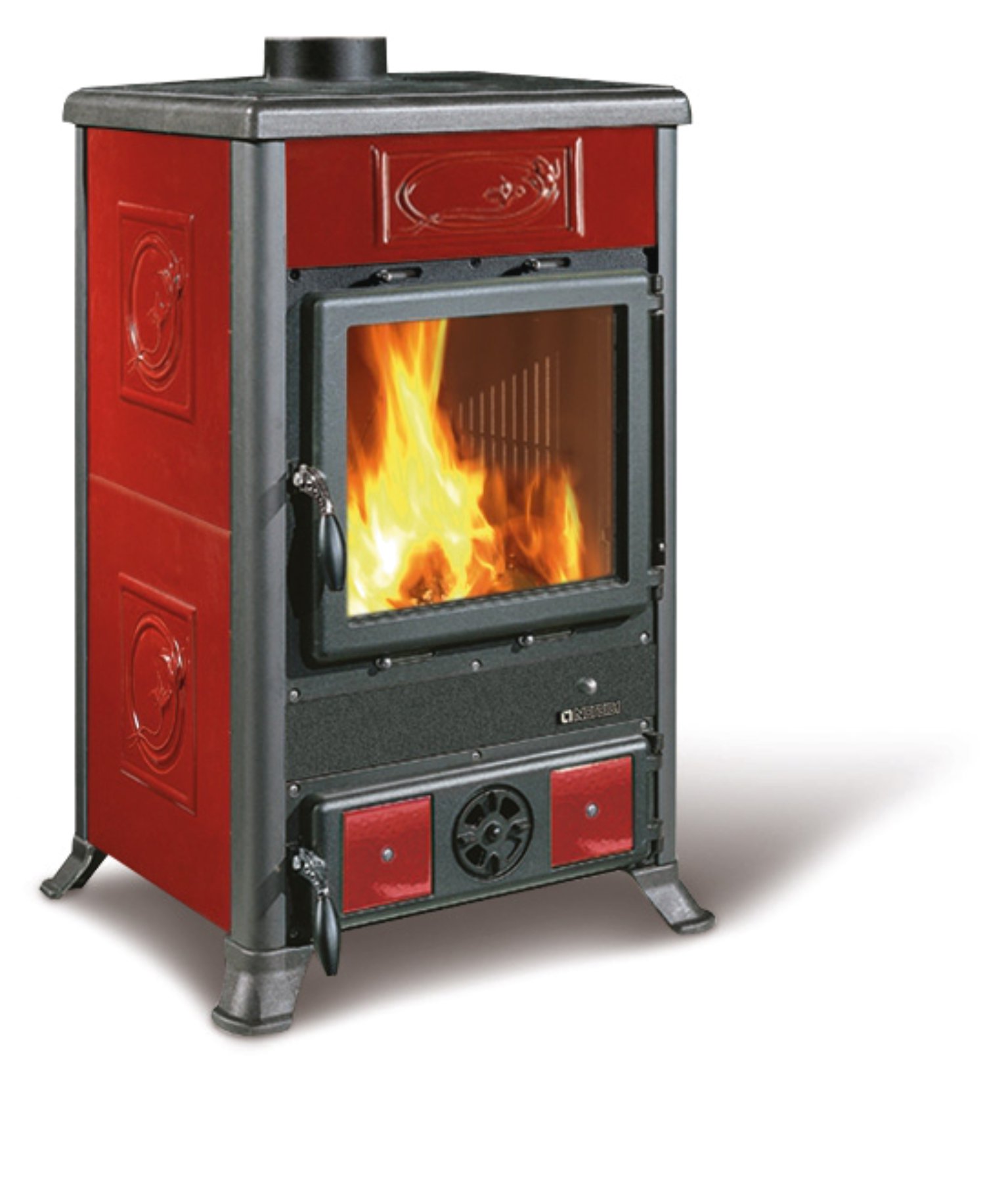 LA NORDICA Kaminofen Rosella R1 (Verkleidung: Kachel Bordeaux)