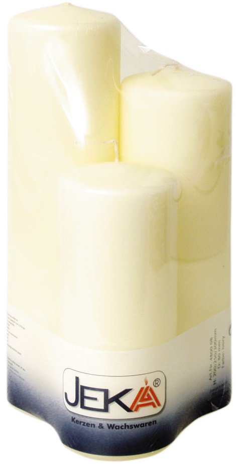 JEKA Stumpenkerze Ivory 200x250x300 mm 3 Stk.