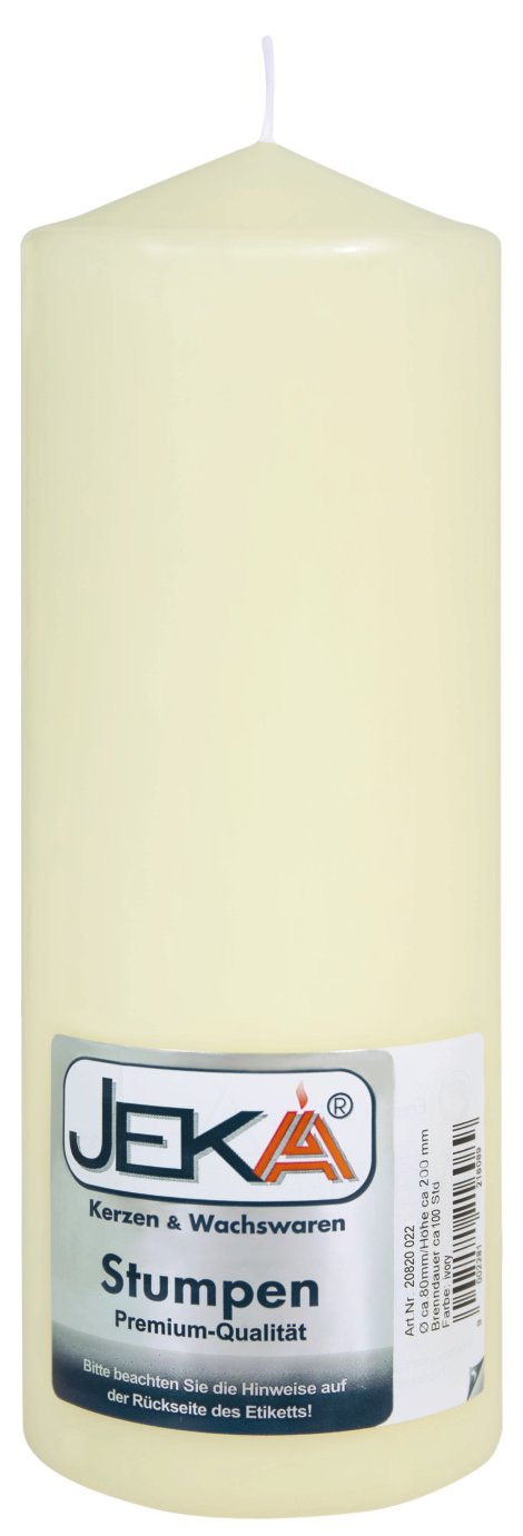 JEKA Stumpenkerze Elfenbein 80x200 mm (ØxH)