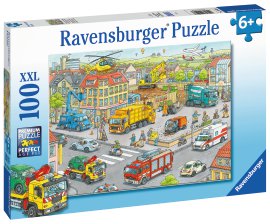 RAVENSBURGER Puzzle Fahrzeuge in der Stadt 100-tlg.