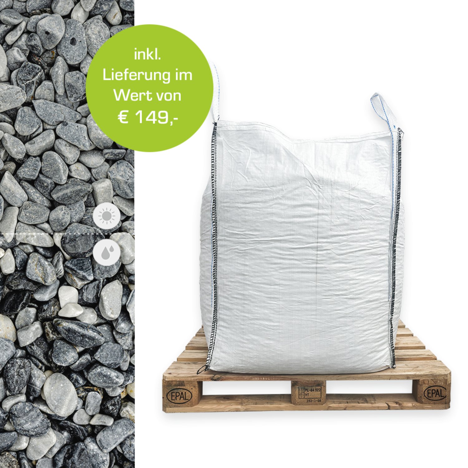 Min2C Marmorkiesel donaublau 15-25mm 1000kg Big Bag