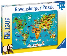RAVENSBURGER Puzzle Tierische Weltkarte