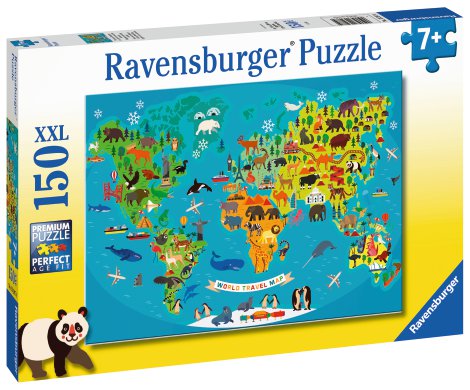 RAVENSBURGER Puzzle Tierische Weltkarte