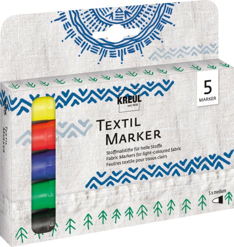 KREUL Stoffmalstift Texi Mäx Medium 5er-Set