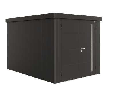 BIOHORT Gerätehaus Neo 4B Doppeltür 236x348x222 cm, Dunkelgrau-metallic