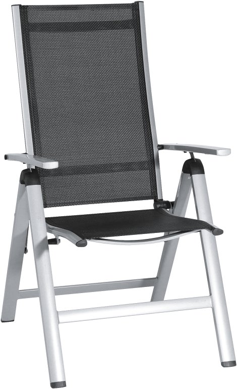 Sessel Monza - klappbar 60x110x68 cm, schwarz/silber