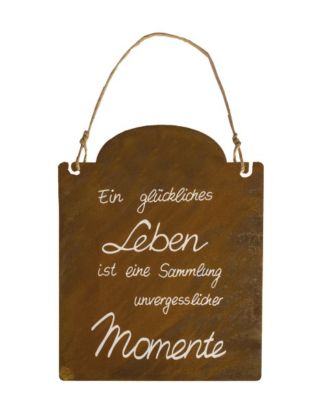 Gartenschild Momente + Beschriftung 25x30 cm (BxH)