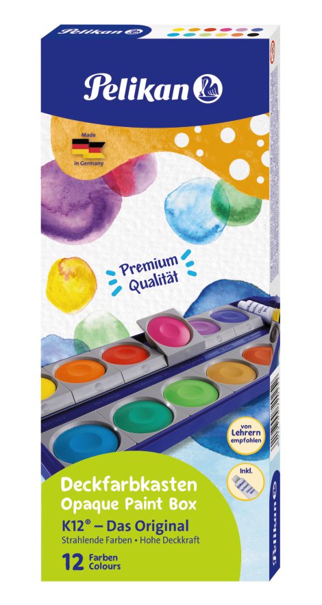 PELIKAN Farbkasten Deckfarben 12 Farben