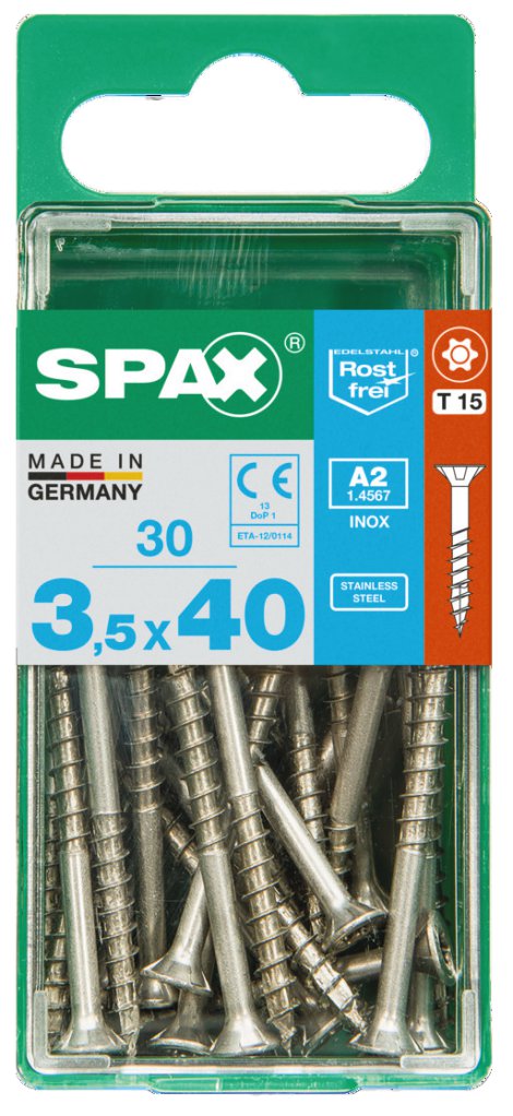 SPAX Schraube A2 Torx 3,5x40 S 30 Stk.