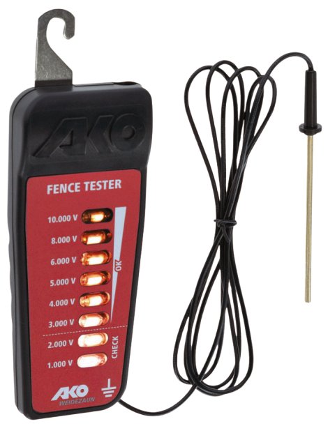 AKO Zaunprüfer 8-stufig 1.000 V - 10.000 V, Schwarz
