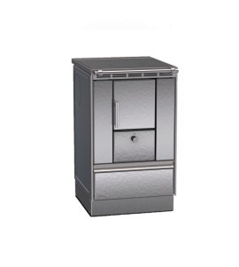 LOHBERGER Holzherd Rega 50 mit Stahlplatte 4,5 kW Edelstahl