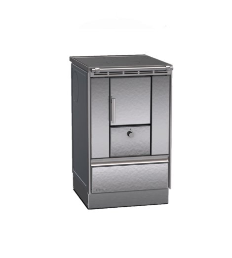 LOHBERGER Holzherd Rega 50 mit Stahlplatte 4,5 kW Edelstahl