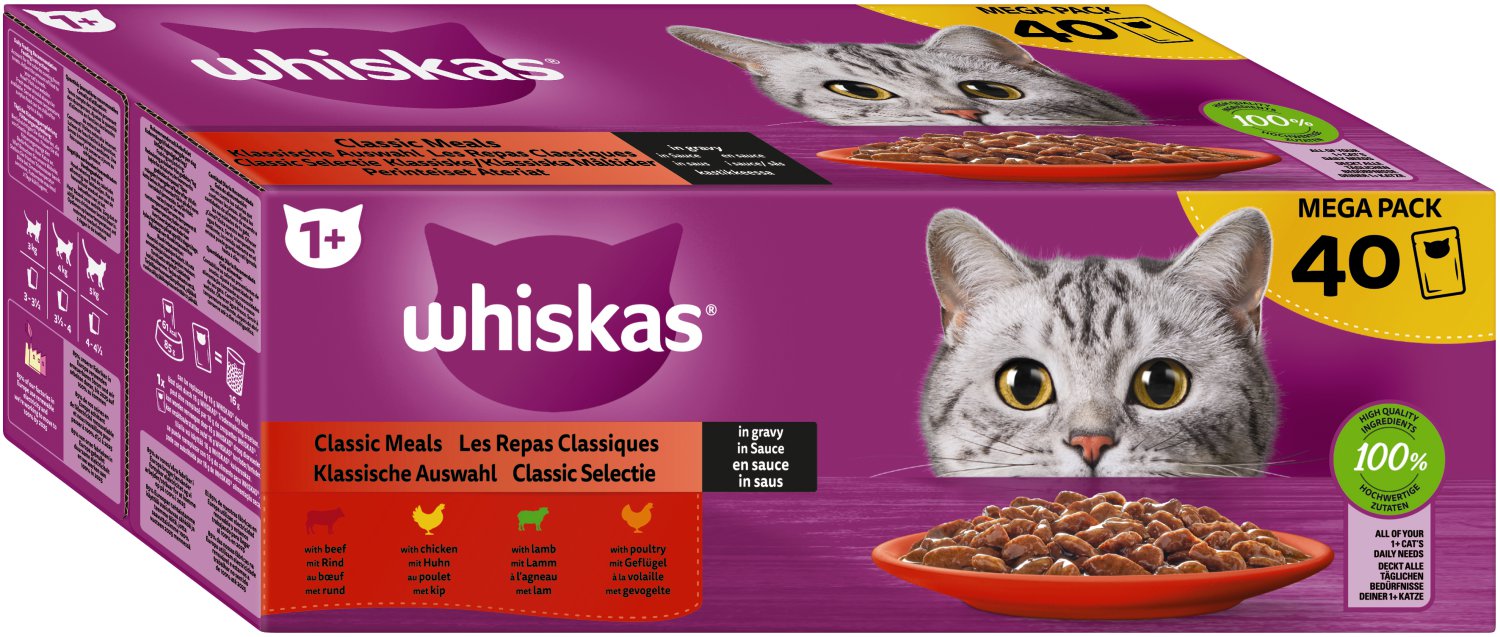 WHISKAS® Klassische Auswahl Maxi Pack, 40-er