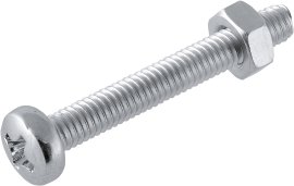 SUKI Linsenschraube verzinkt 4.6 PH1 DIN 7985 Kunststoff Hangdose