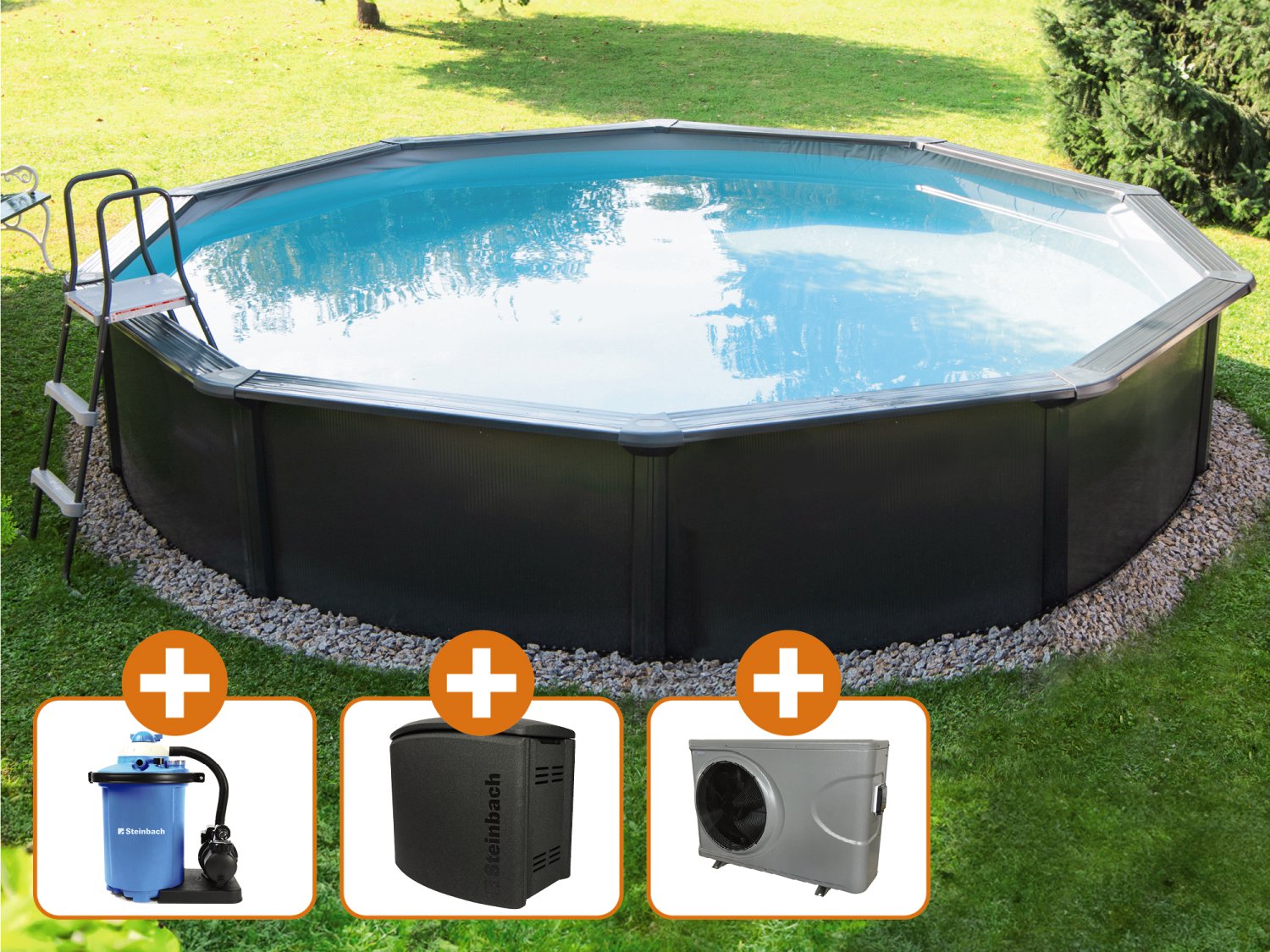STEINBACH Stahlwandpool-Set Nuovo Deluxe II Large