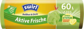 SWIRL® Aktive Frische Zitrus-System Müllbeutel 60 l, 8 Beutel 68x73cm
