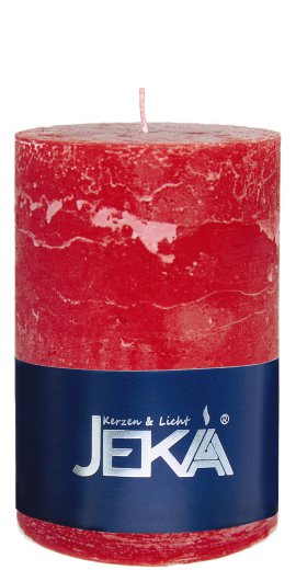 JEKA Rustik Stumpenkerze Rot 60x80 mm (ØxH)