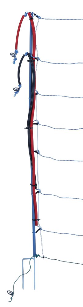 AKO TitanNet Premium Vario Doppelspitze 50 m x 108 cm (14 Pfähle), weiß/Blau