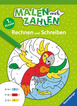 RAVENSBURGER Buch Malen nach Zahlen 1. Klasse Rechnen und Schreiben