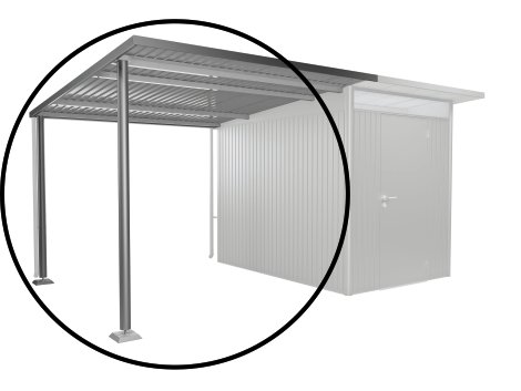 BIOHORT Seitendach für BIOHORT Gerätehaus AvantGarde A3+A7 Quarzgrau-Metallic L