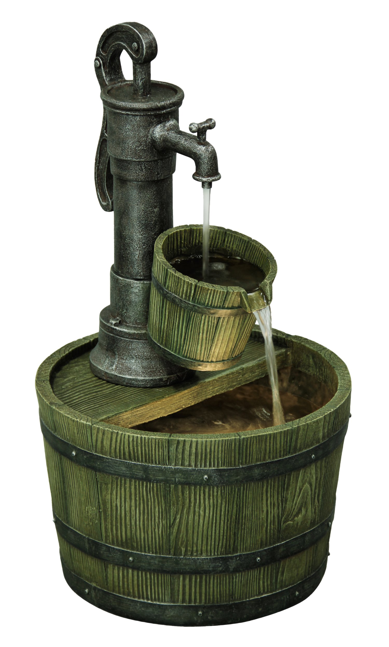 KENT LIVING Dekobrunnen Fass 36x36x36 cm