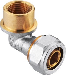 CORNAT Schraub-Winkel 90° komplett ø 20 mm, 1/2" IG, vernickelt