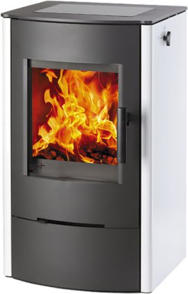 HAAS+SOHN Kaminofen Ellmau Cook Easy Glaskeramik Weiß