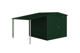 BIOHORT Seitendach 4 / 5 für Gerätehaus Europa 150x228x170 cm, Dunkelgrün-Metallic