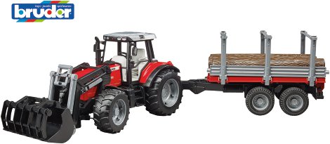 BRUDER Traktor Massey Ferguson mit Anhänger 02046