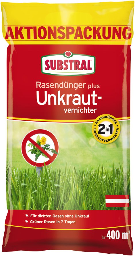 SUBSTRAL® Rasendünger mit Unkrautvernichter 2in1/400 m²