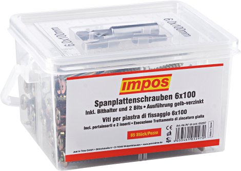 IMPOS Schraubenbox Spanplattenschrauben Torx 100x6 mm, 75 Stk.