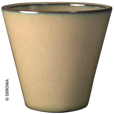 DEROMA Pflanztopf Kinfolk rund glasiert 30 cm, senf