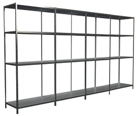 SCHULTE REGALWELT Grund + Anbauregal 16 Böden Verzinkt 180x400x50 cm