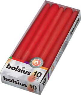 BOLSIUS Spitzkerze, rot 10 Stk.