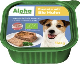 ALPHA Hunde-Nassfutter Bio-Geflügel 11x150 g