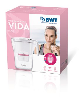 BWT Tischwasserfilter Vida mit 1 Kartusche 2,6 l Pink