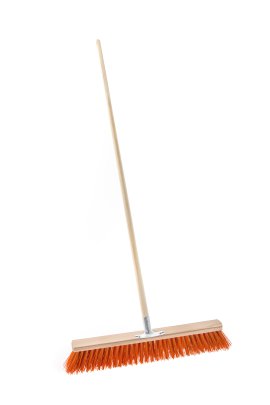 Baustellenbesen mit Stiel und Halter Orange 60 cm