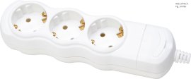 KOPP Steckdosenleiste ohne Zuleitung 3-fach Arktisweiß