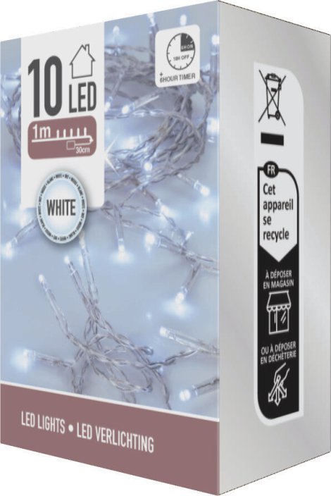 Lichterkette Weiß 10 LED 1 m