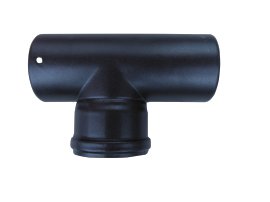 BLAZE Abgas T-Stück Schwarz + Dichtung D80