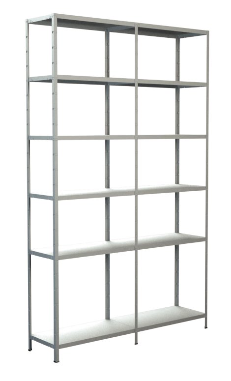 SCHULTE REGALWELT Grund + Anbauregal 12 Böden Weiß 230x140x35 cm