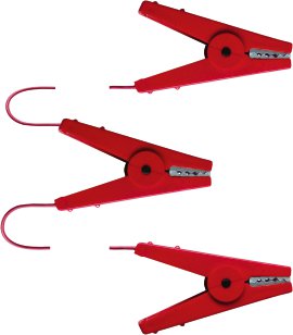 Zaunverbindungskabel inkl. 3 Krokodilklemmen 2x60 cm, rot