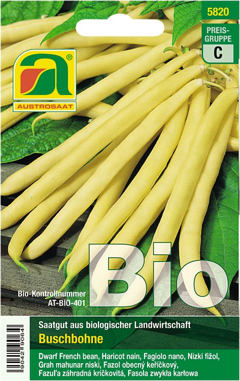 Bio-Buschbohnen Valdor, gelb