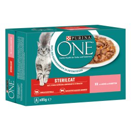 PURINA ONE® Sterilcat Lachs & Karotten 8x85 g