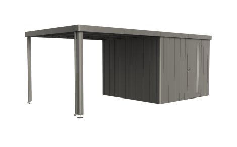 BIOHORT Seitendach 3A-3D für Gerätehaus Neo 300x291x220 cm, Quarzgrau-Metallic