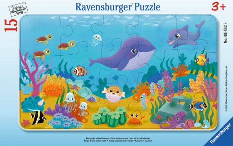 RAVENSBURGER Puzzle Tierkinder unter Wasser 15-tlg.